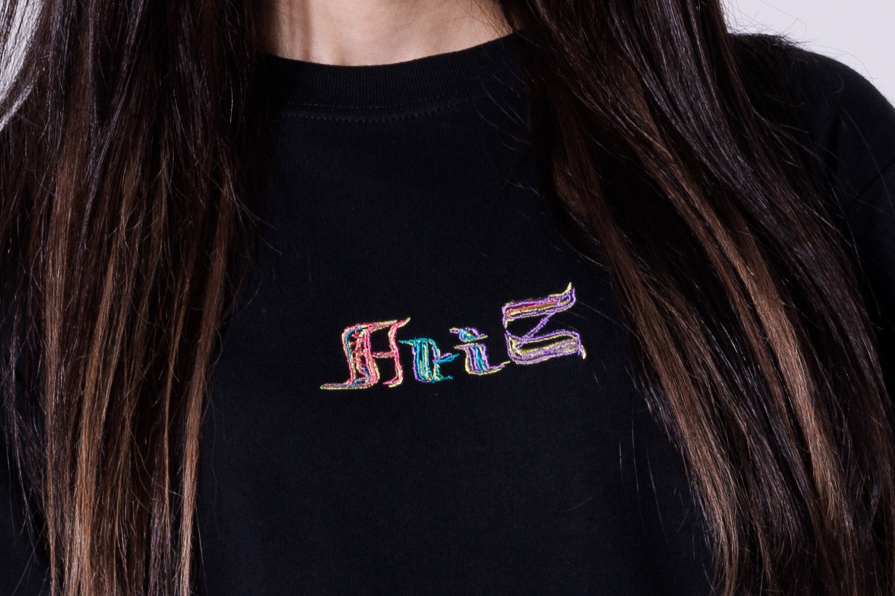 colorful logo embroidery T-shirt