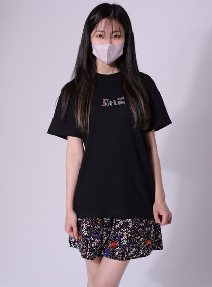 colorful logo embroidery T-shirt